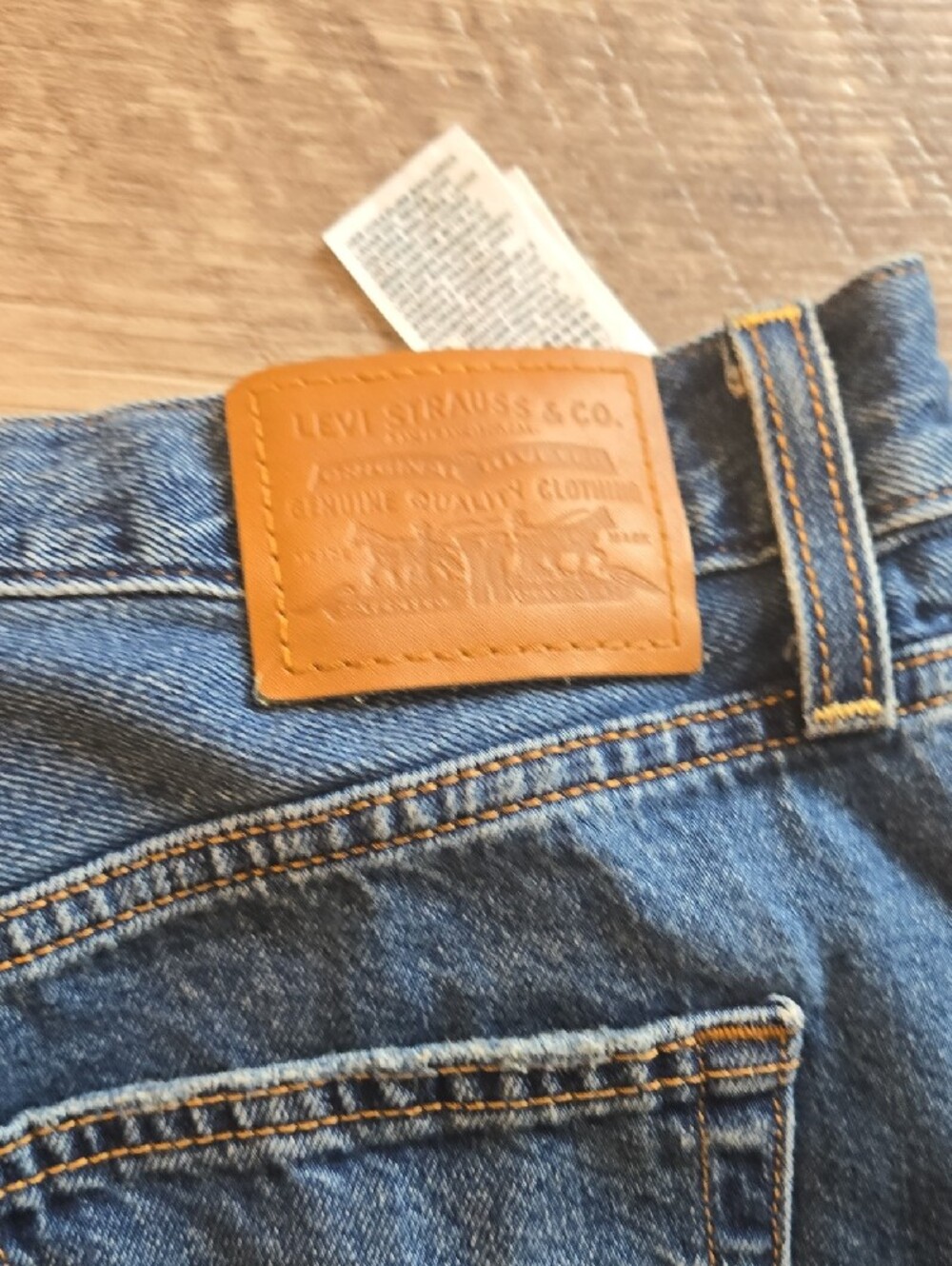 Womens Dark Blue Levi's Wide-Leg Jeans - Picture 6 of 7